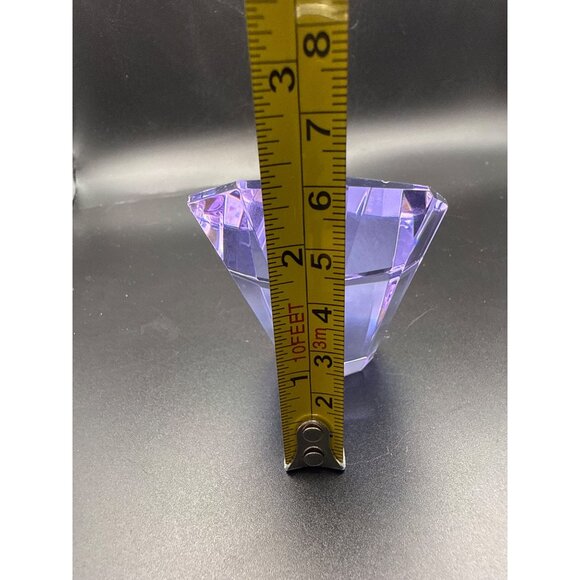 Olga Cassini Purple Faceted Crystal Paperweight 2.5 Inches - Picture 7 of 9